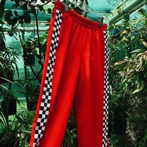 Red & Checkered Pants